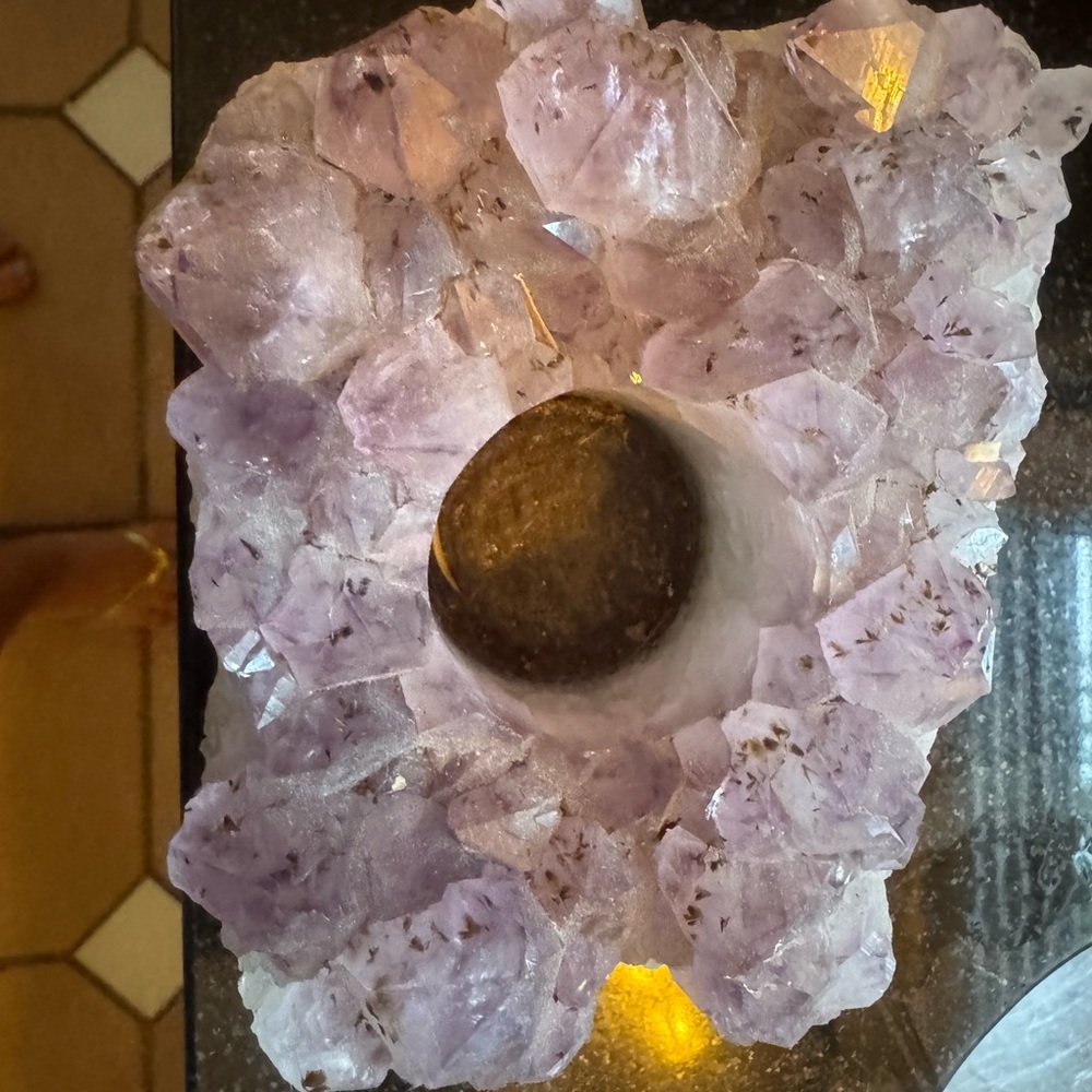 Amethyst Crystal Candle Holder